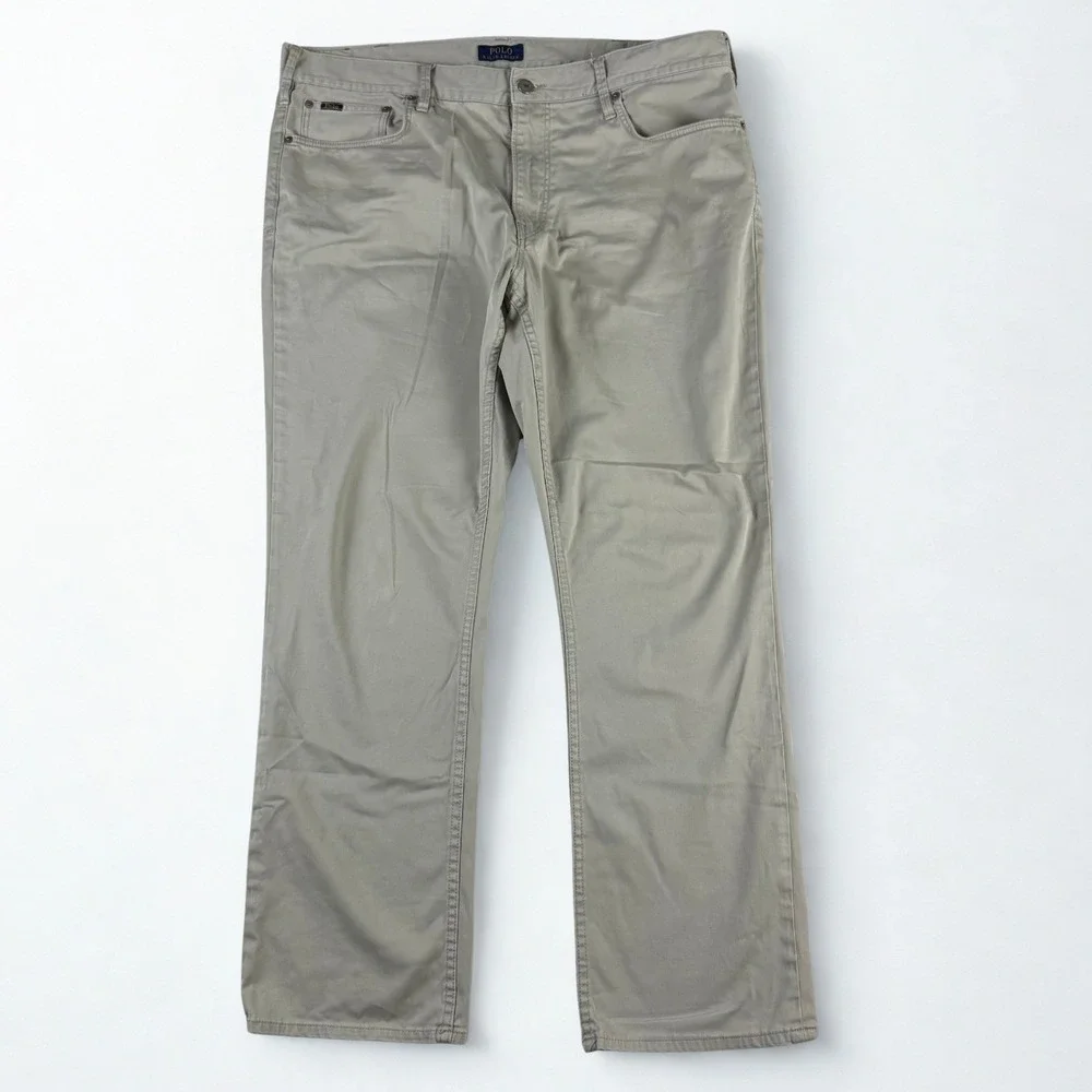 Polo Ralph Lauren Chino Pants Mens 38/32 Tan Straight Leg Stretch Casual‎ Khakis